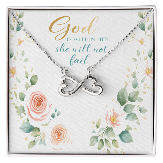 God Is Within Her Faith Message Card – Inspirational Jewelry Gift for Her