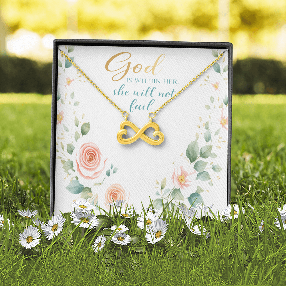 God Is Within Her Faith Message Card – Inspirational Jewelry Gift for Her