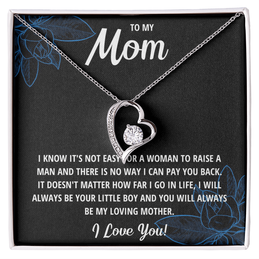 Forever Love Heart Necklace for Mom from Son | Cubic Zirconia Gift for Mother's Day, Birthday or Just Because