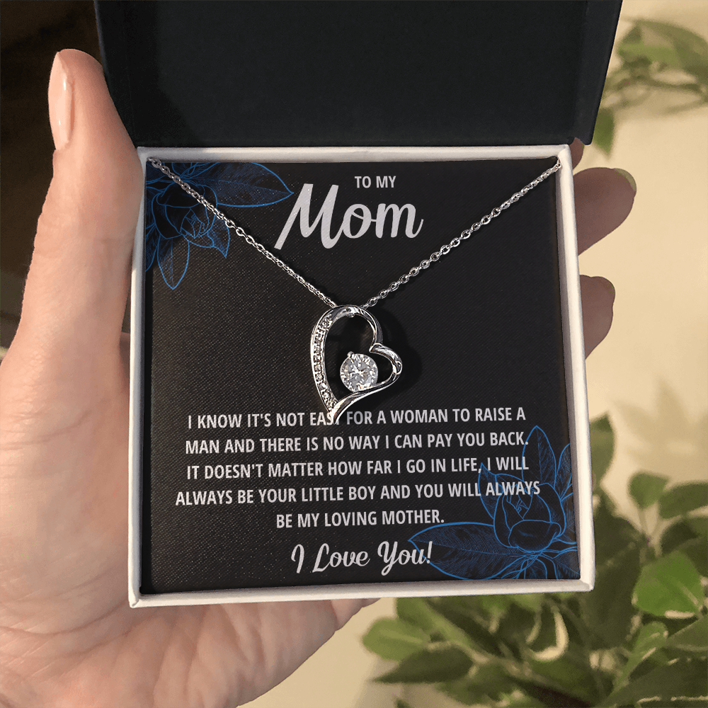 Forever Love Heart Necklace for Mom from Son | Cubic Zirconia Gift for Mother's Day, Birthday or Just Because