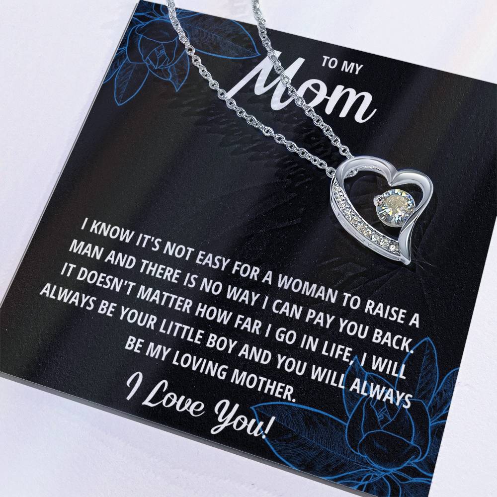 Forever Love Heart Necklace for Mom from Son | Cubic Zirconia Gift for Mother's Day, Birthday or Just Because