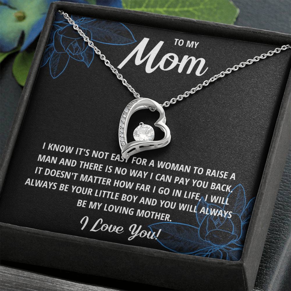 Forever Love Heart Necklace for Mom from Son | Cubic Zirconia Gift for Mother's Day, Birthday or Just Because