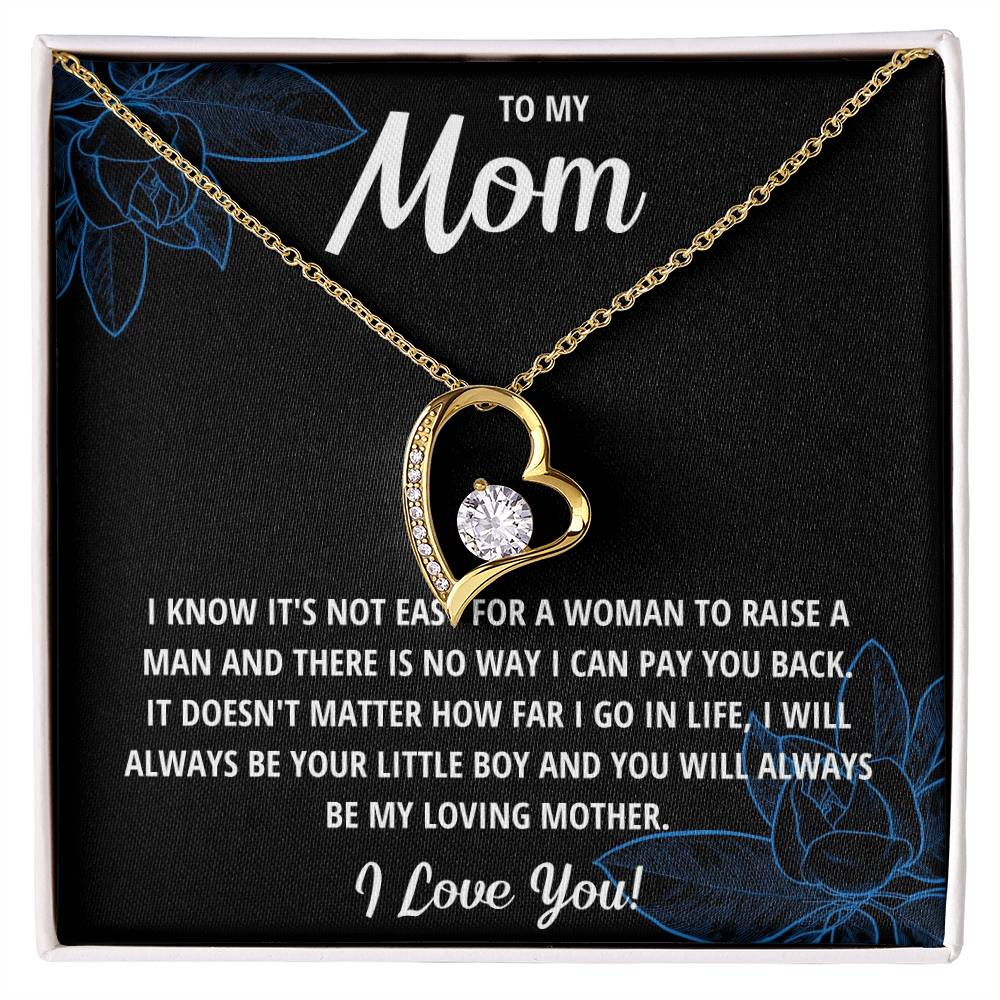 Forever Love Heart Necklace for Mom from Son | Cubic Zirconia Gift for Mother's Day, Birthday or Just Because