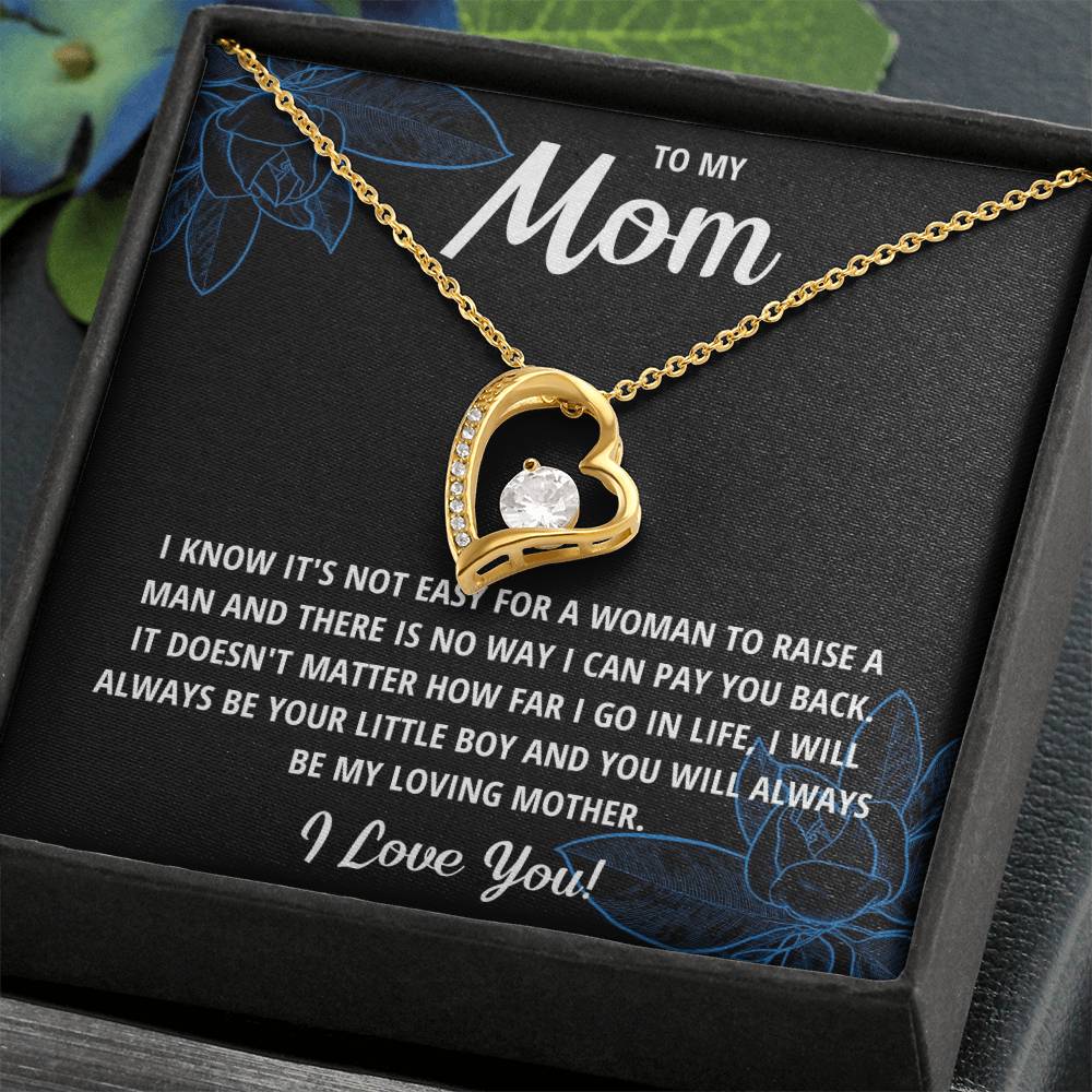 Forever Love Heart Necklace for Mom from Son | Cubic Zirconia Gift for Mother's Day, Birthday or Just Because