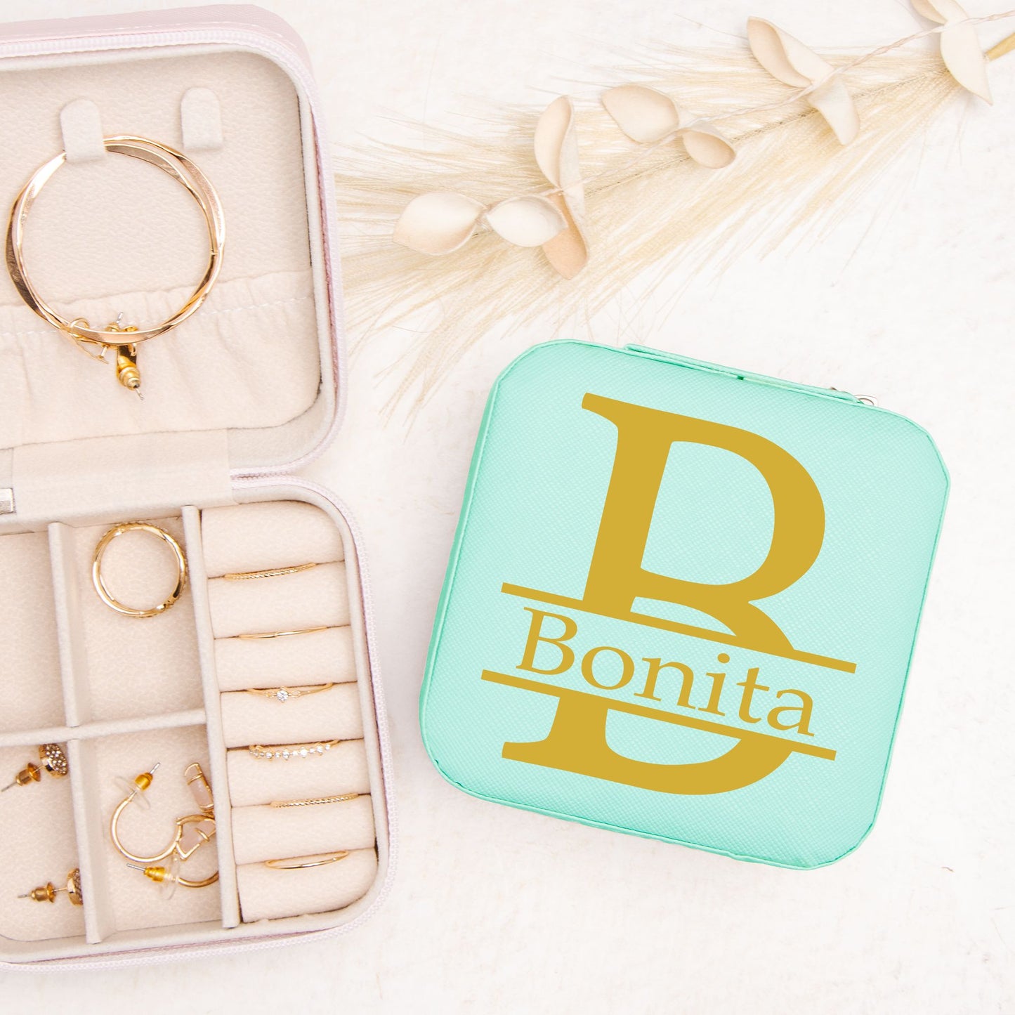 Personalized Monogram Jewelry Travel Case