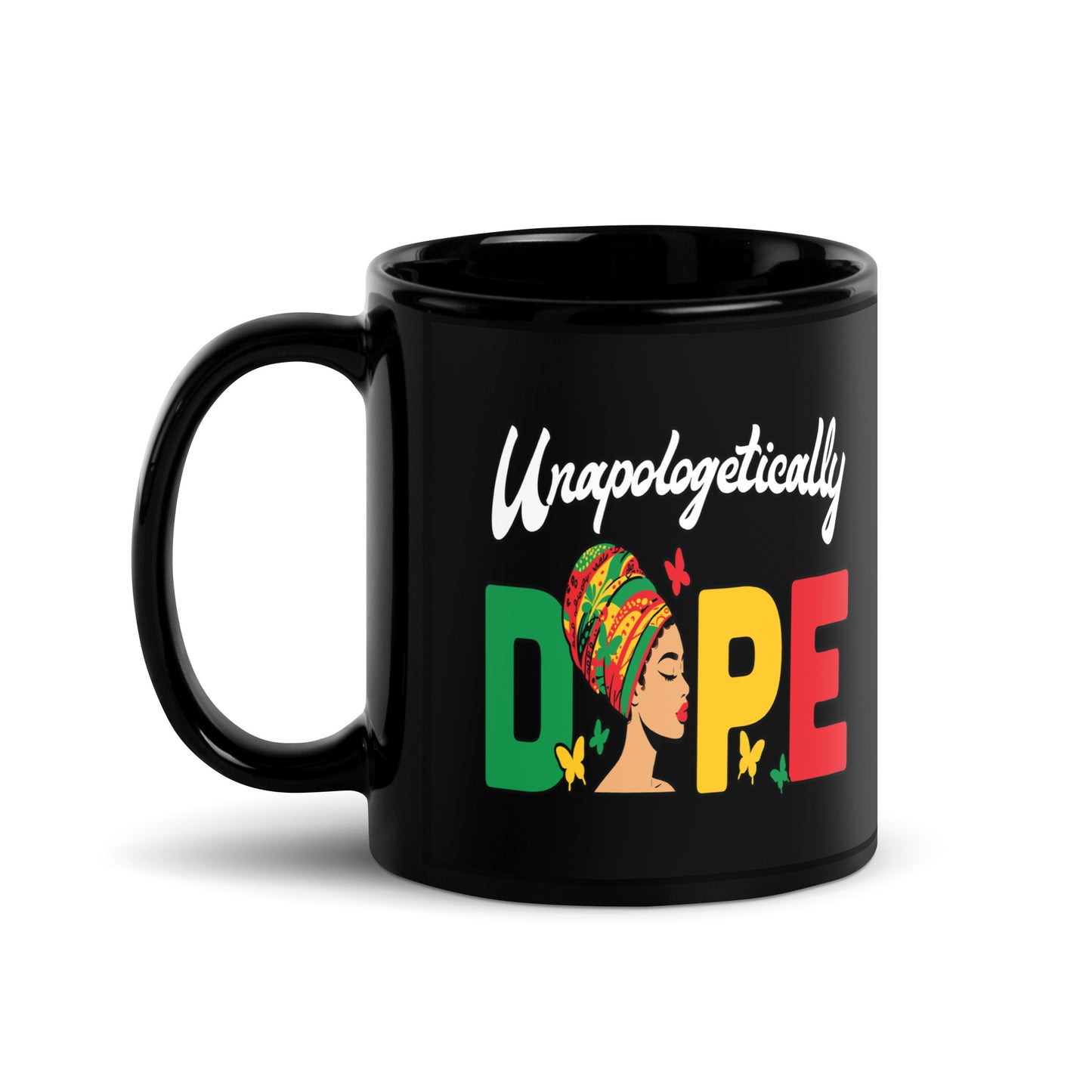 Unapologetically Dope Black Glossy Mug