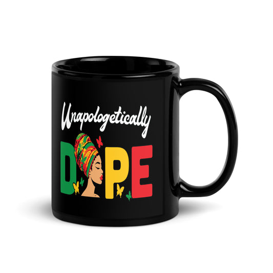 Unapologetically Dope Black Glossy Mug