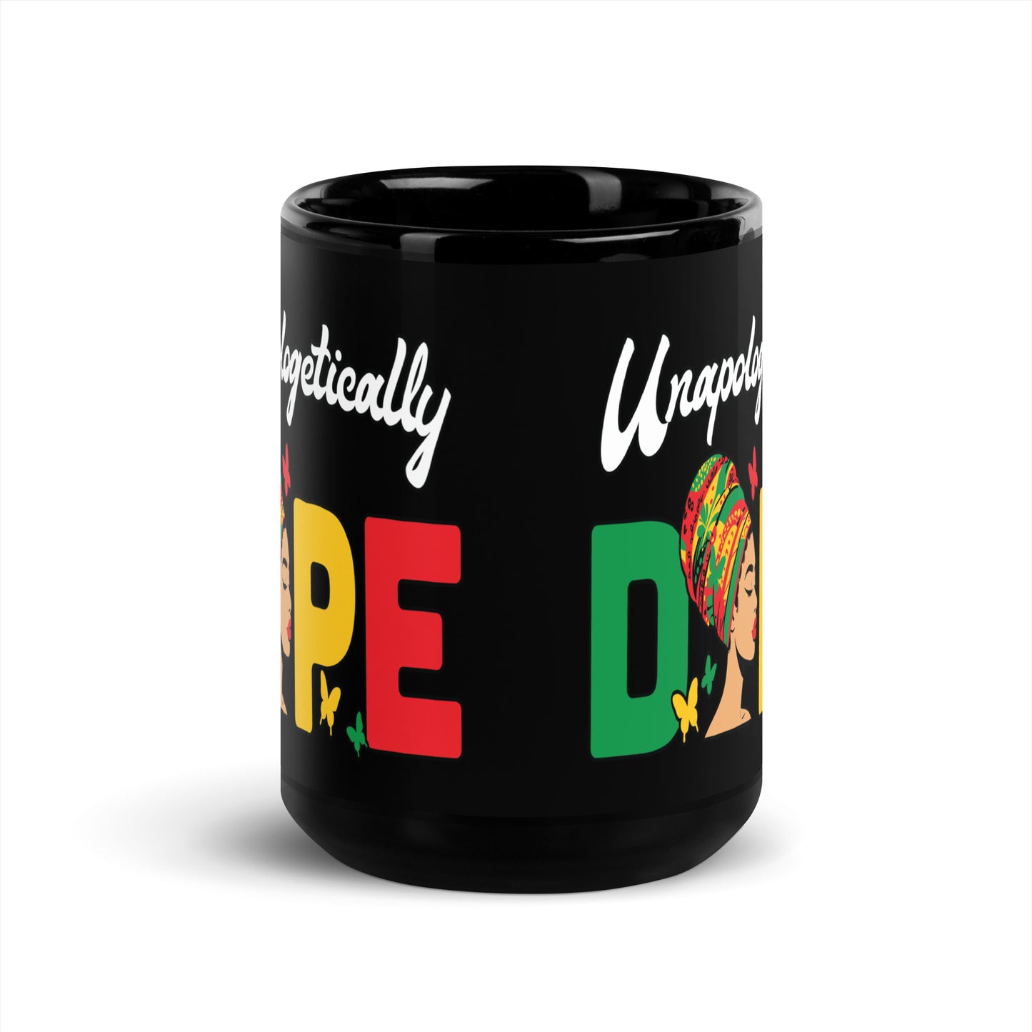 Unapologetically Dope Black Glossy Mug