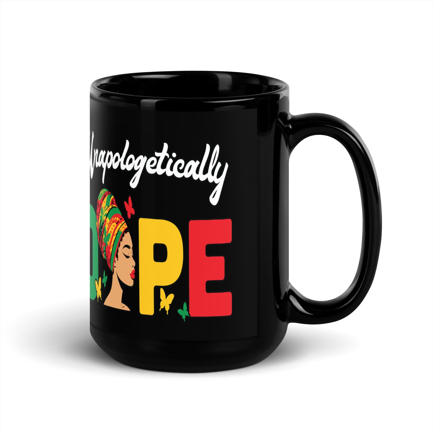 Unapologetically Dope Black Glossy Mug