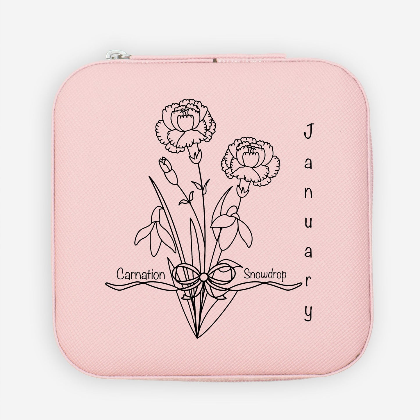 Zodiac Birth Flower Jewelry Case - Customizable Travel Box