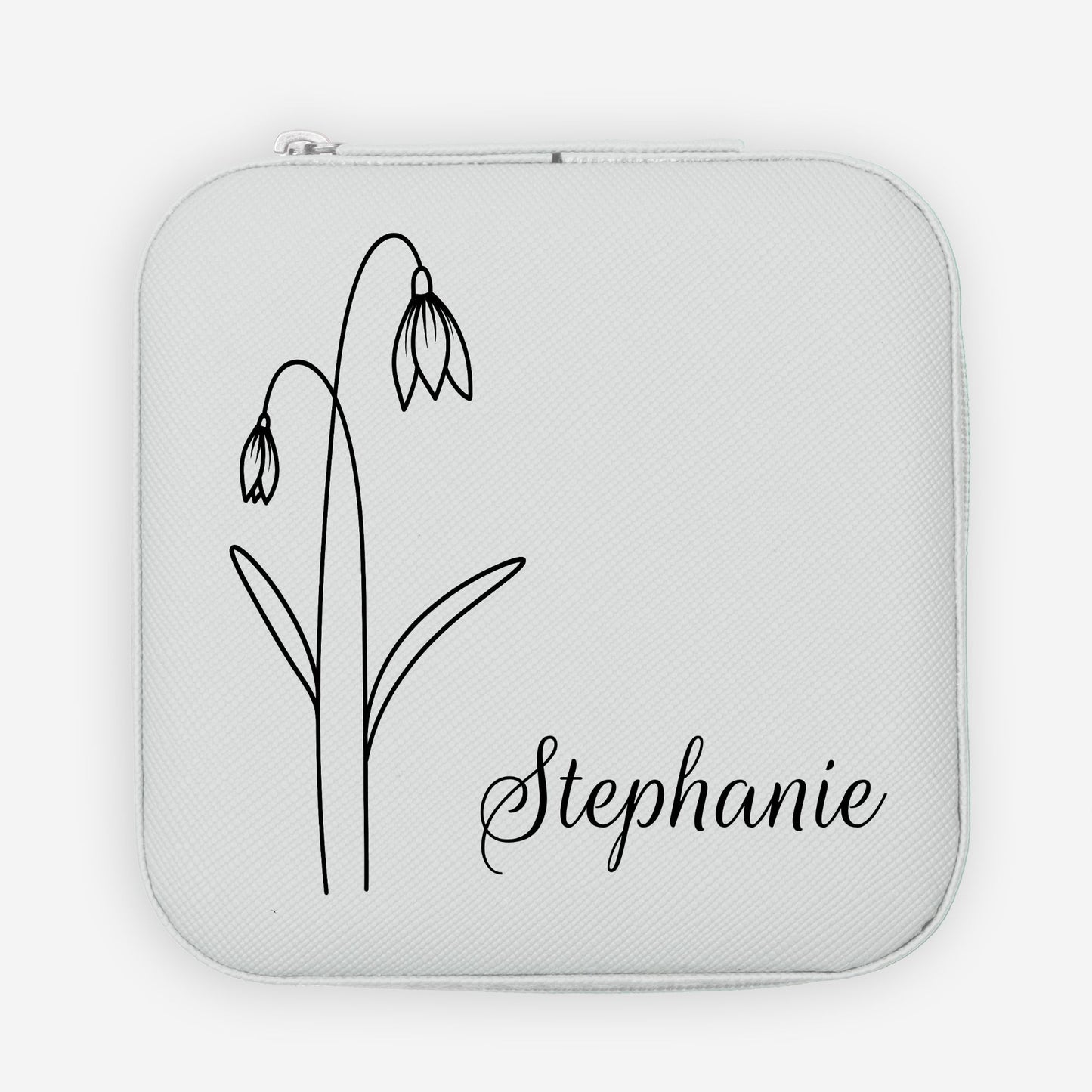 Personalized Birth Month Flower Jewelry Box with Custom Name