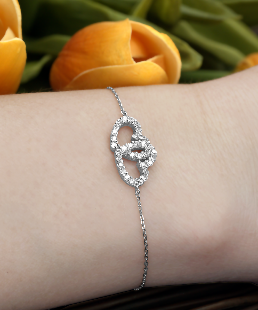 Little Sister Connected Heart Bracelet- Gift for Sister