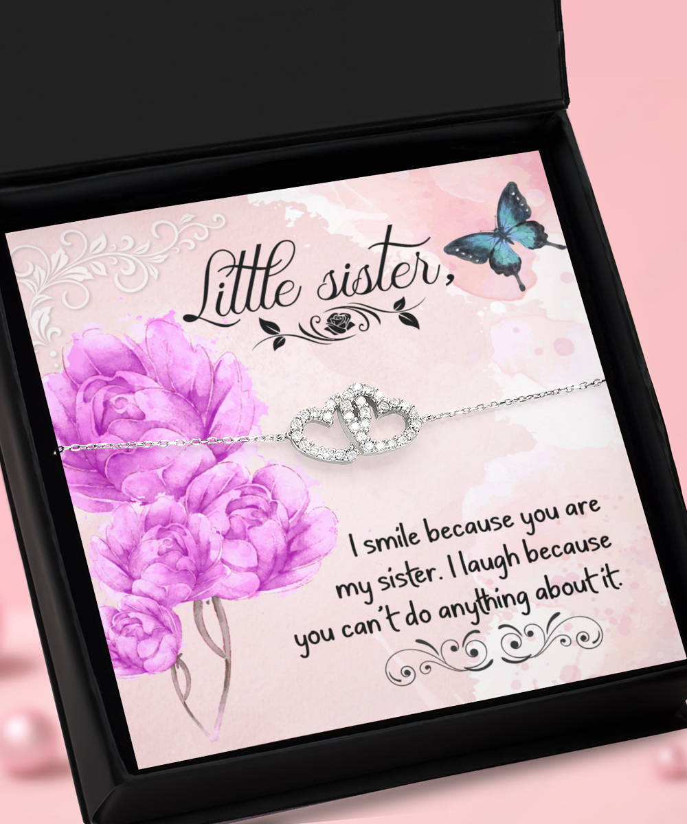 Little Sister Connected Heart Bracelet- Gift for Sister