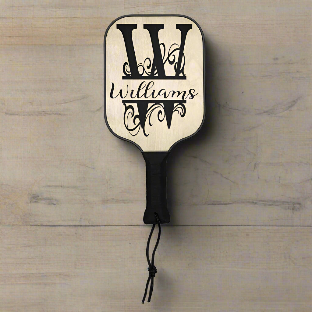 Personalized Monogram Pickleball Paddle Set – Custom Initial & Name Design | Wooden Paddles with Balls & Carry Bag | Unique Pickleball Gift
