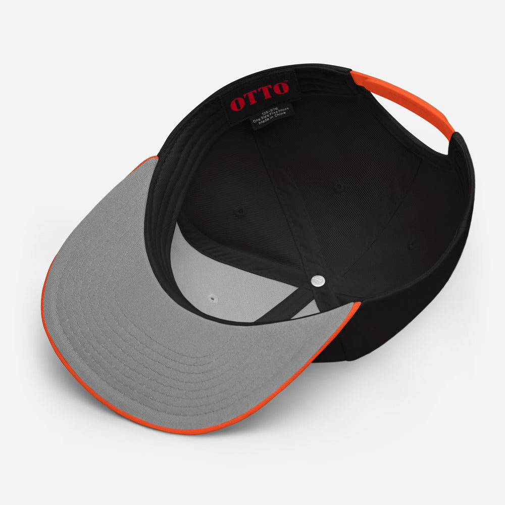 orange black cap
