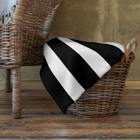 black and white stripe blanket
