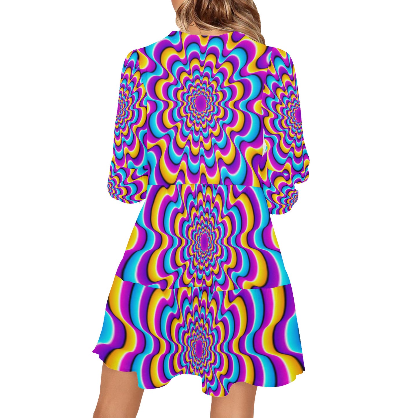 Colorful V-Neck Flowy Dress