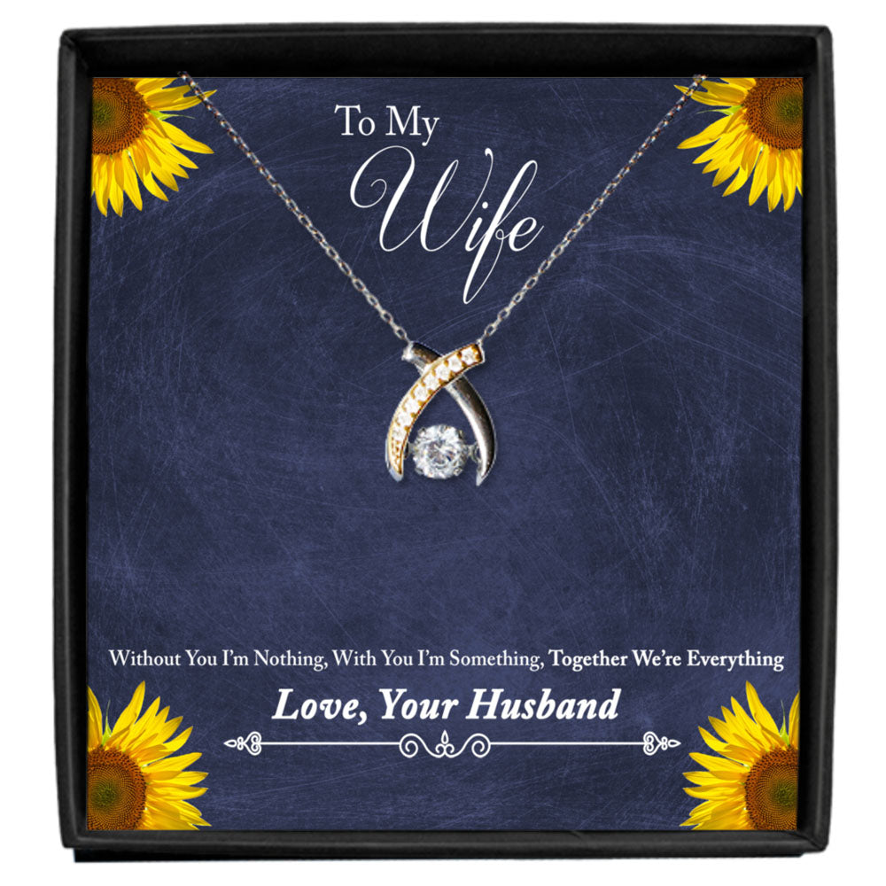 Sterling Silver Cubic Zirconia Wishbone Necklace For Wife