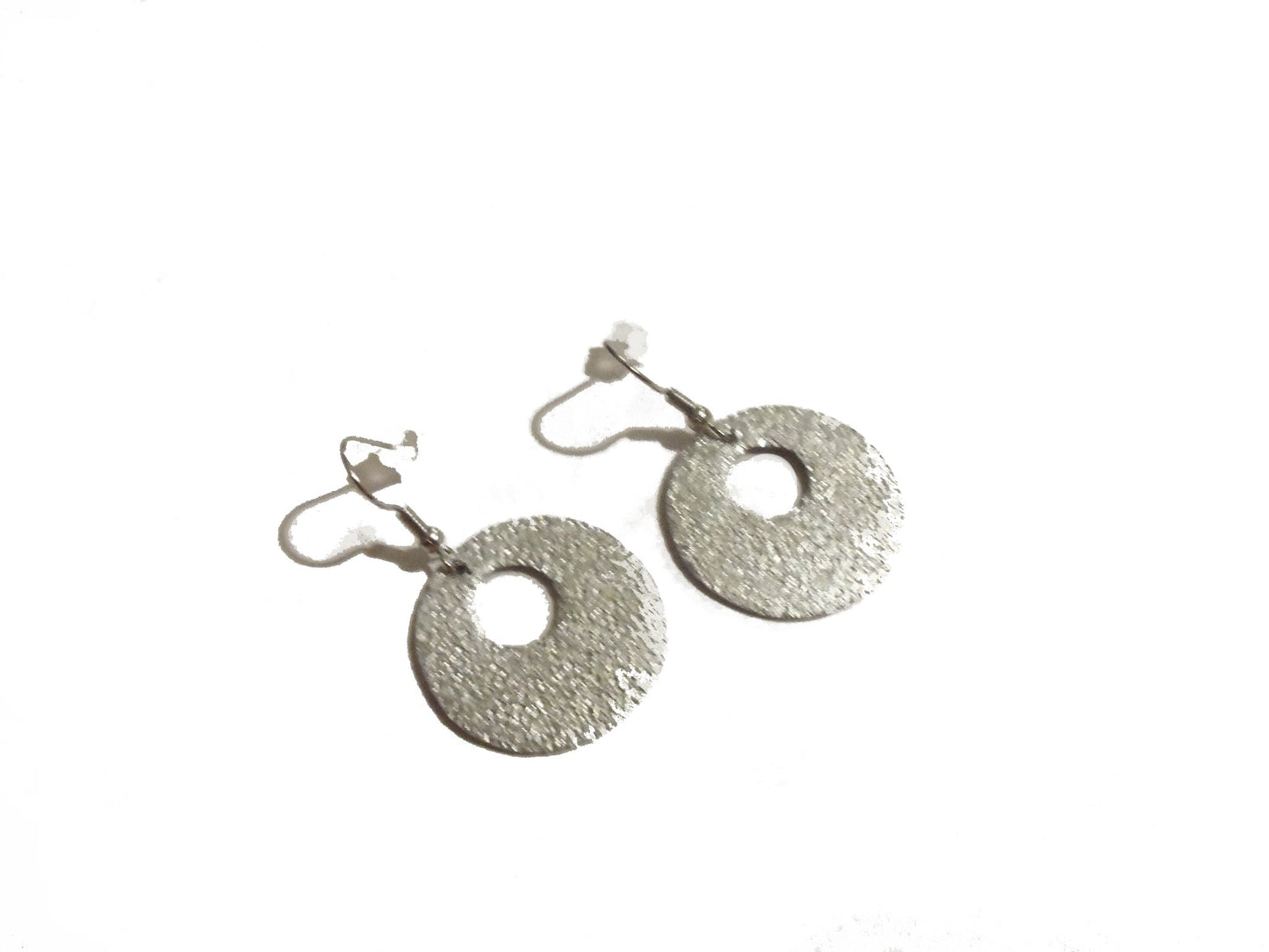 Handmade Silver Hammered Dangle Earrings