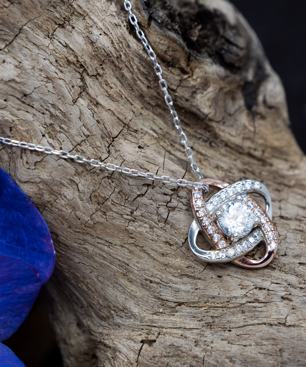 Sterling Silver Rose Gold Necklace For Daughter